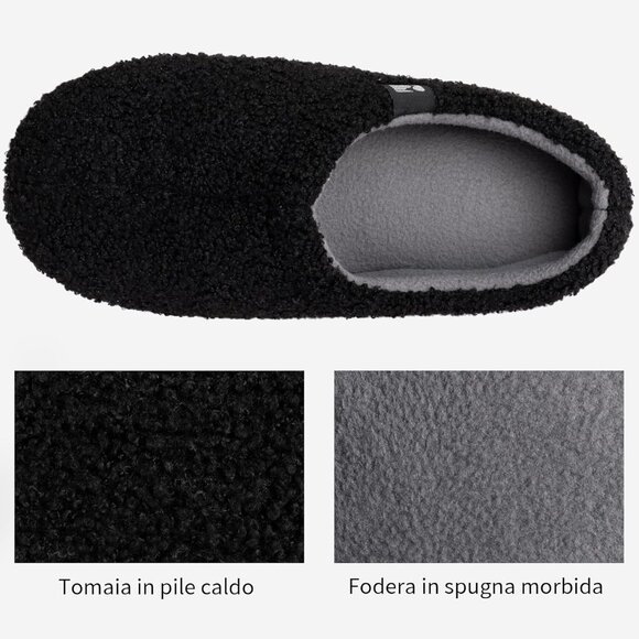 Luxury Closed Back Indoor Slippers for Women - Memory Foam Comfort in Black - Picture 5 of 6